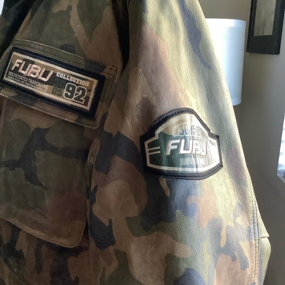🔥FUBU Men's Camouflage Leather Jacket RARE FIND!!!!!!!! - Picture 12 of 13